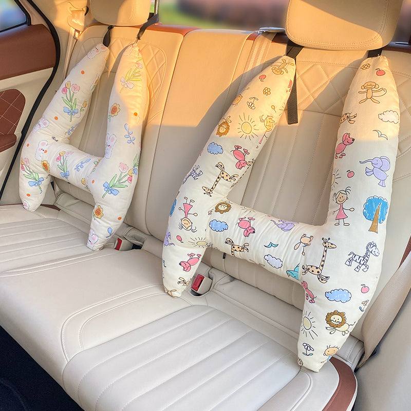 Children's Travel Pillow with Neck Support – Soft Cotton Blend, Fun Designs