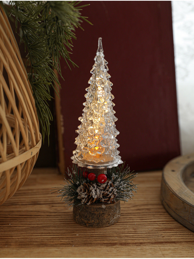 LED Christmas Lantern Table Lamp with Holiday Scene