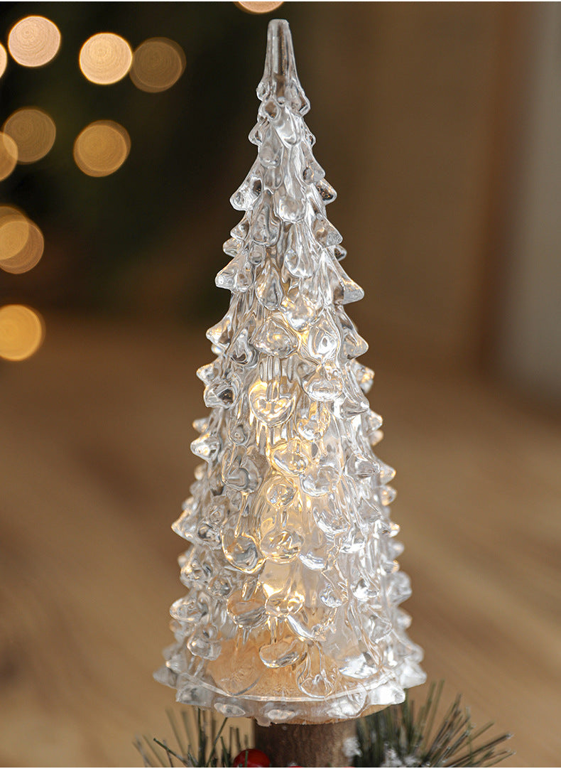 LED Christmas Lantern Table Lamp with Holiday Scene