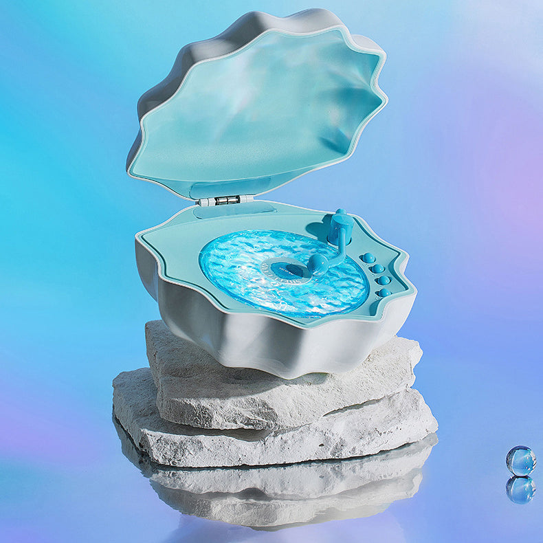 Shell Lamp Bluetooth Turntable with LED Night Light and RGB Color Modes