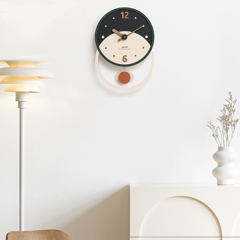 Nordic Minimalist Silent Wall Clock in Walnut and Acrylic
