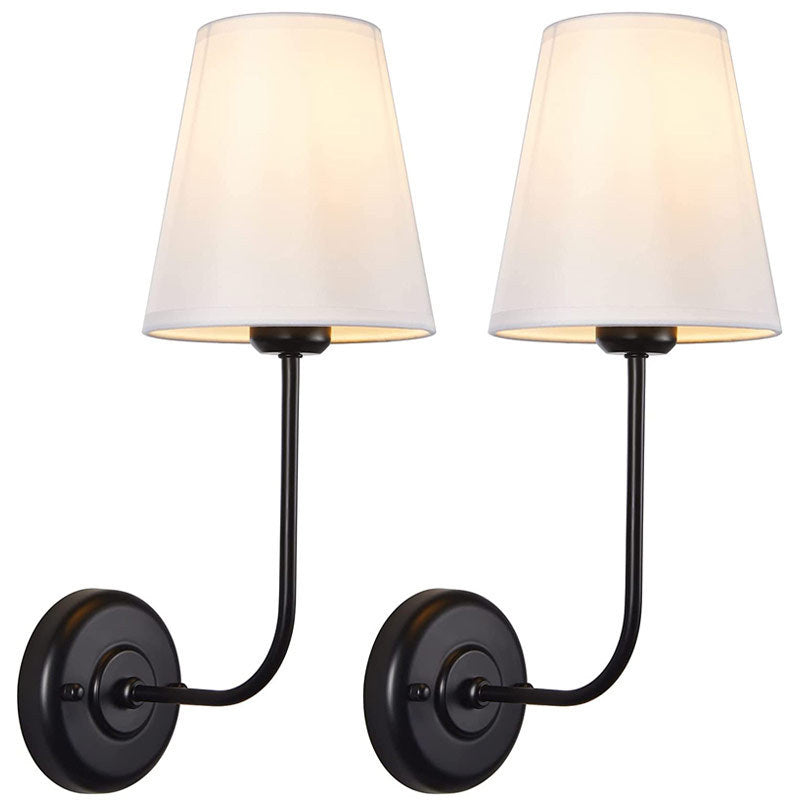 Modern Linen Shade Wall Sconce Lamp