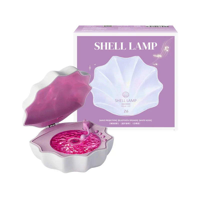 Shell Lamp Bluetooth Turntable with LED Night Light and RGB Color Modes