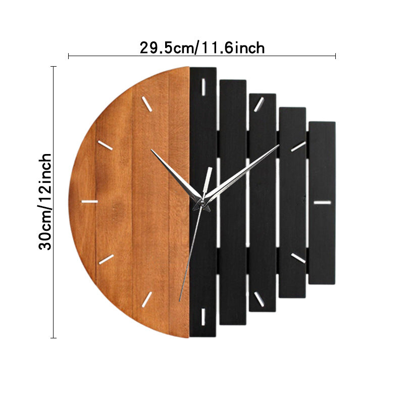 Wooden Analog Silent Wall Clock with Modern Design