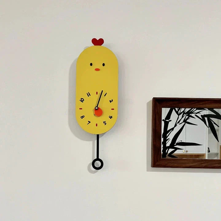 Cute Chicken Wall Clock for Kids' Rooms
