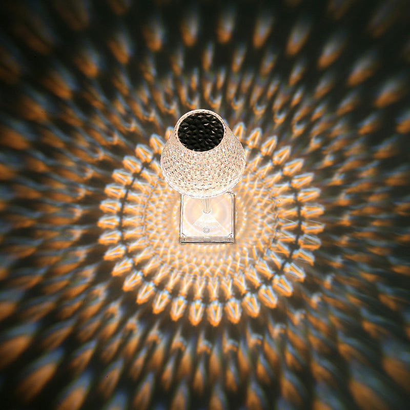 Dimmable Crystal Table Lamp with USB Charging