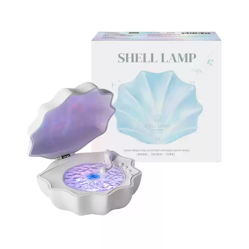 Shell Lamp Bluetooth Turntable with LED Night Light and RGB Color Modes