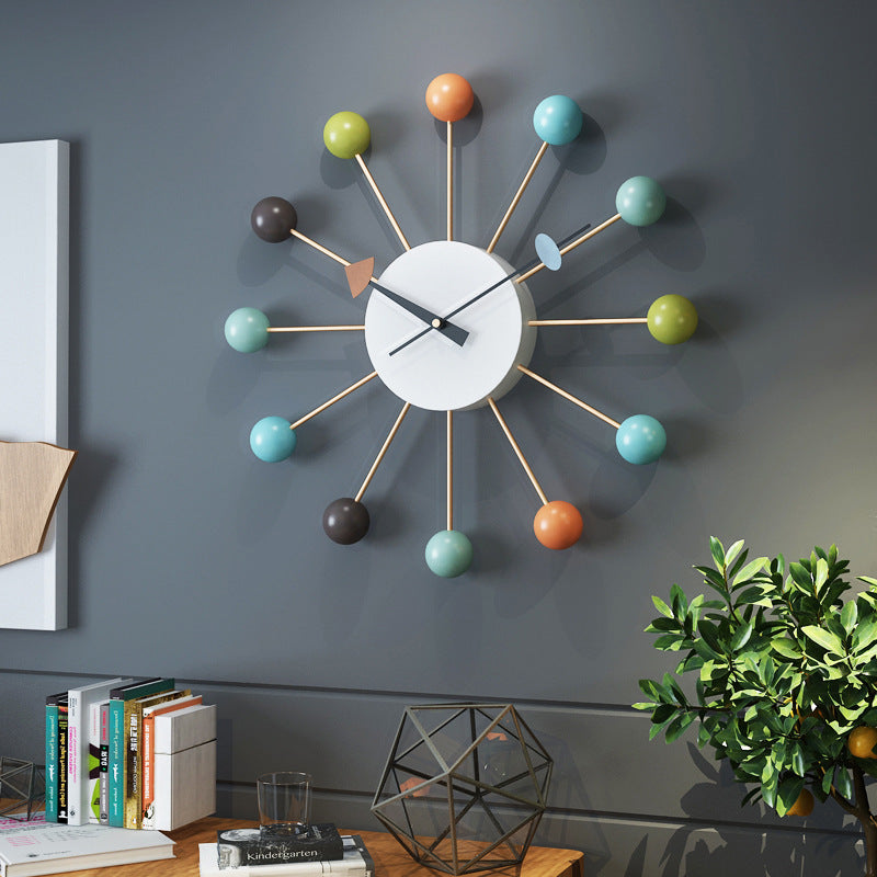 Large Silent Wall Clock - 21 Inch Decorative Iron Design