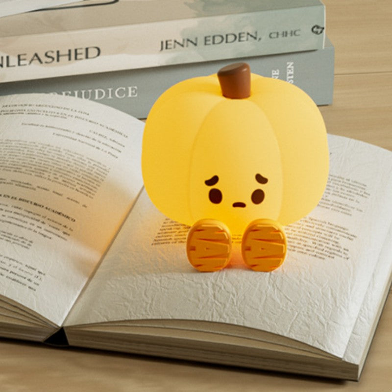 Silicone Pumpkin Tap Light with Adjustable Warm Glow