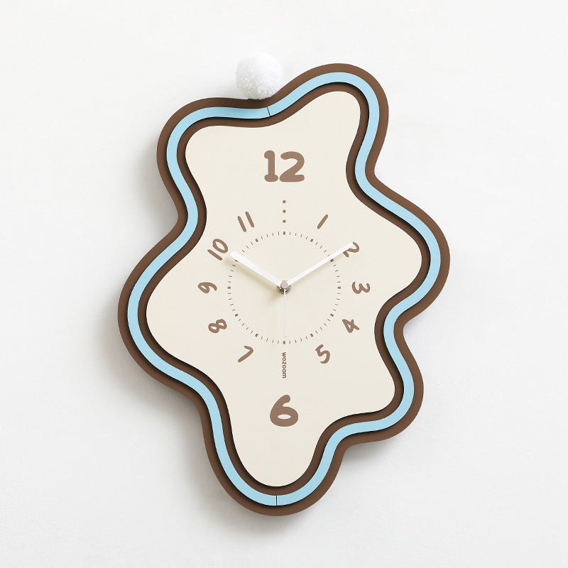 Asymmetrical Silent Wall Clock in Solid Walnut Wood