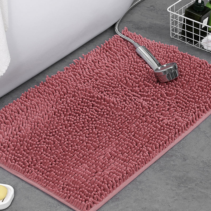 Plush Chenille Non-Slip Bath Mat - Absorbent Bathroom Rug