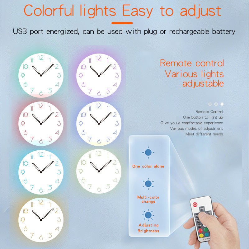 Silent LED Wall Clock with Scandinavian Design
