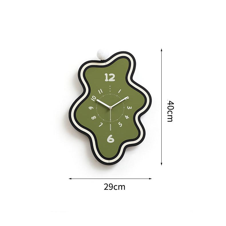 Asymmetrical Silent Wall Clock in Solid Walnut and Eco-Friendly MDF
