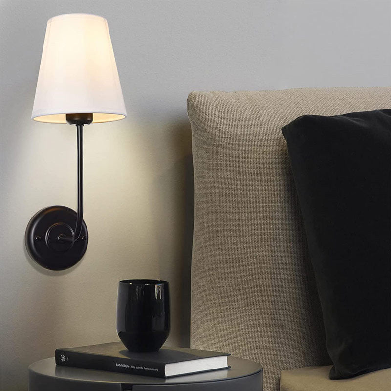 Modern Linen Shade Wall Sconce Lamp
