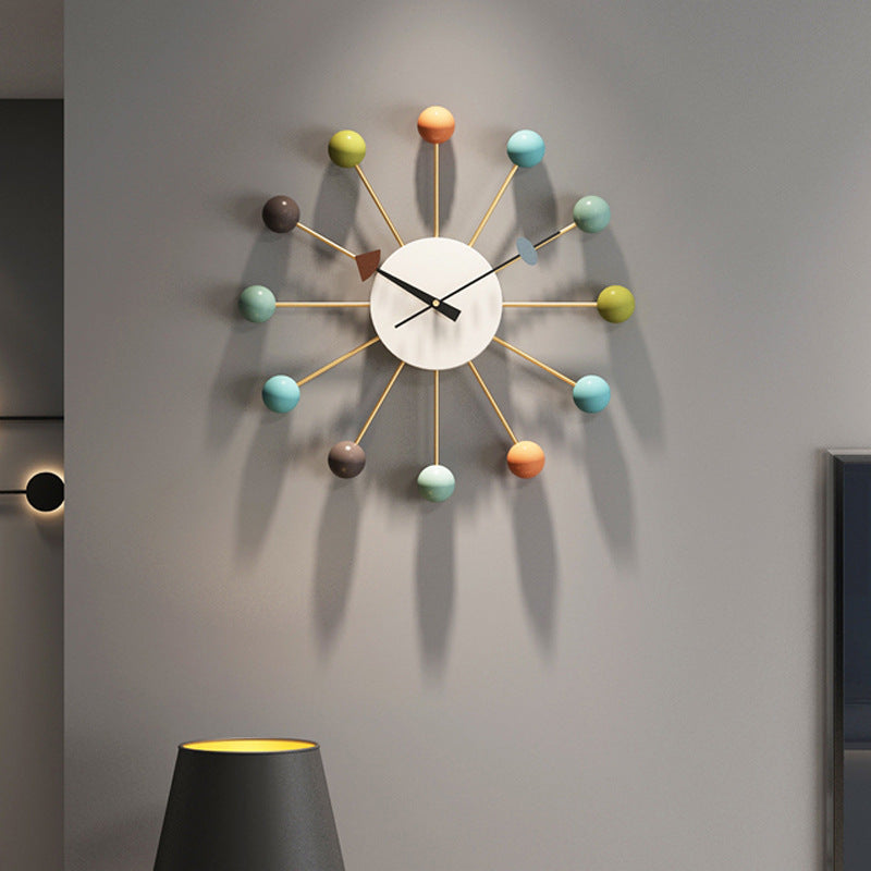 Large Silent Wall Clock - 21 Inch Decorative Iron Design