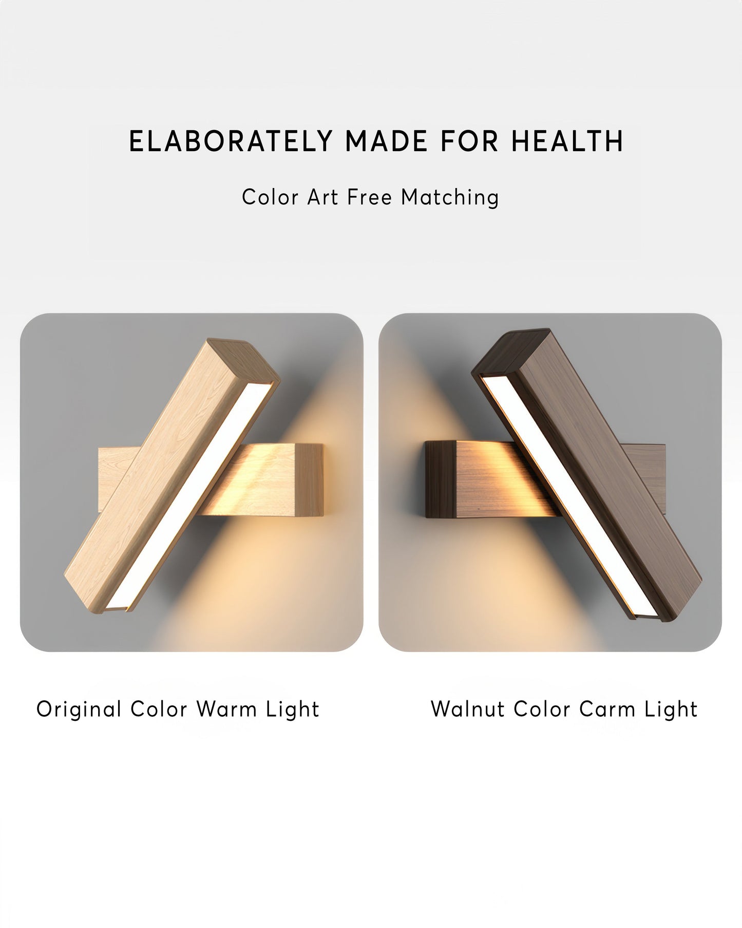 Rotatable Nordic Wood Grain Wall Lamp