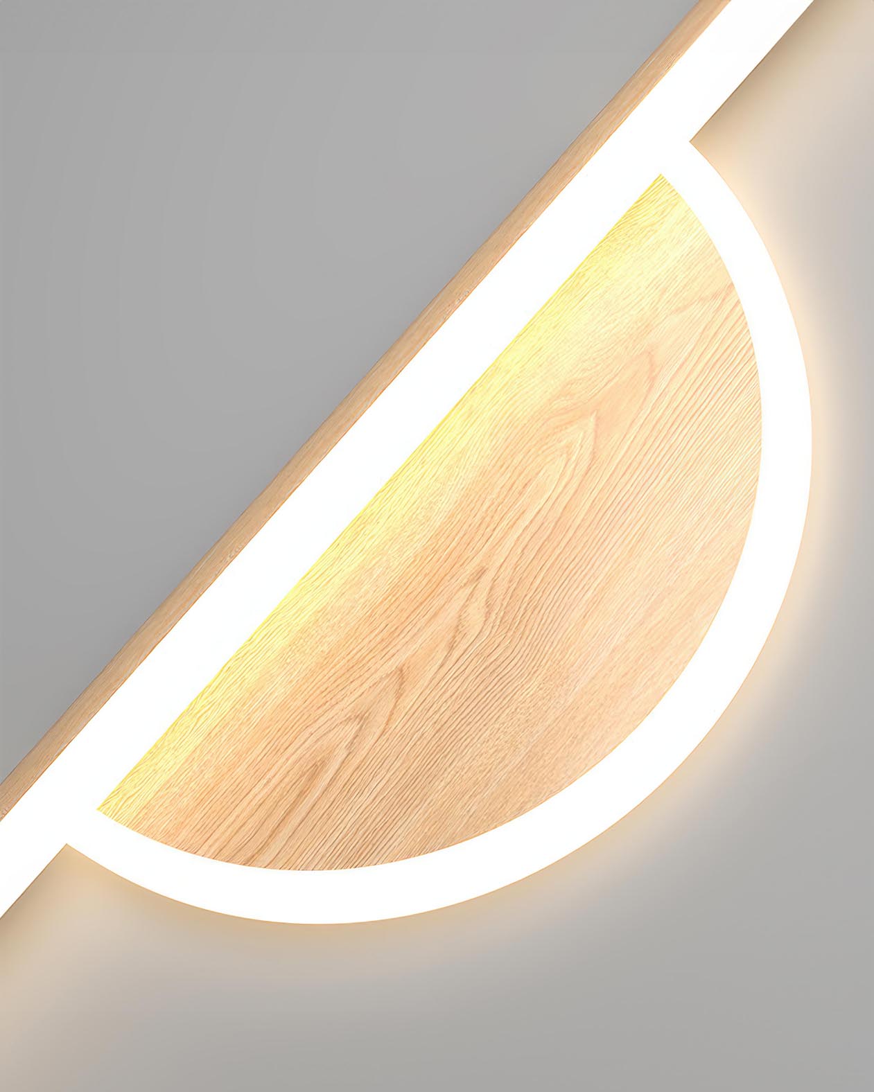 Modern Wooden Arc Wall Lamp with Soft Illumination