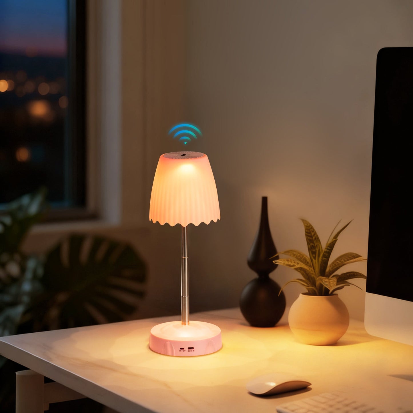 Wireless Charging LED Night Light - Modern Bedside Lamp