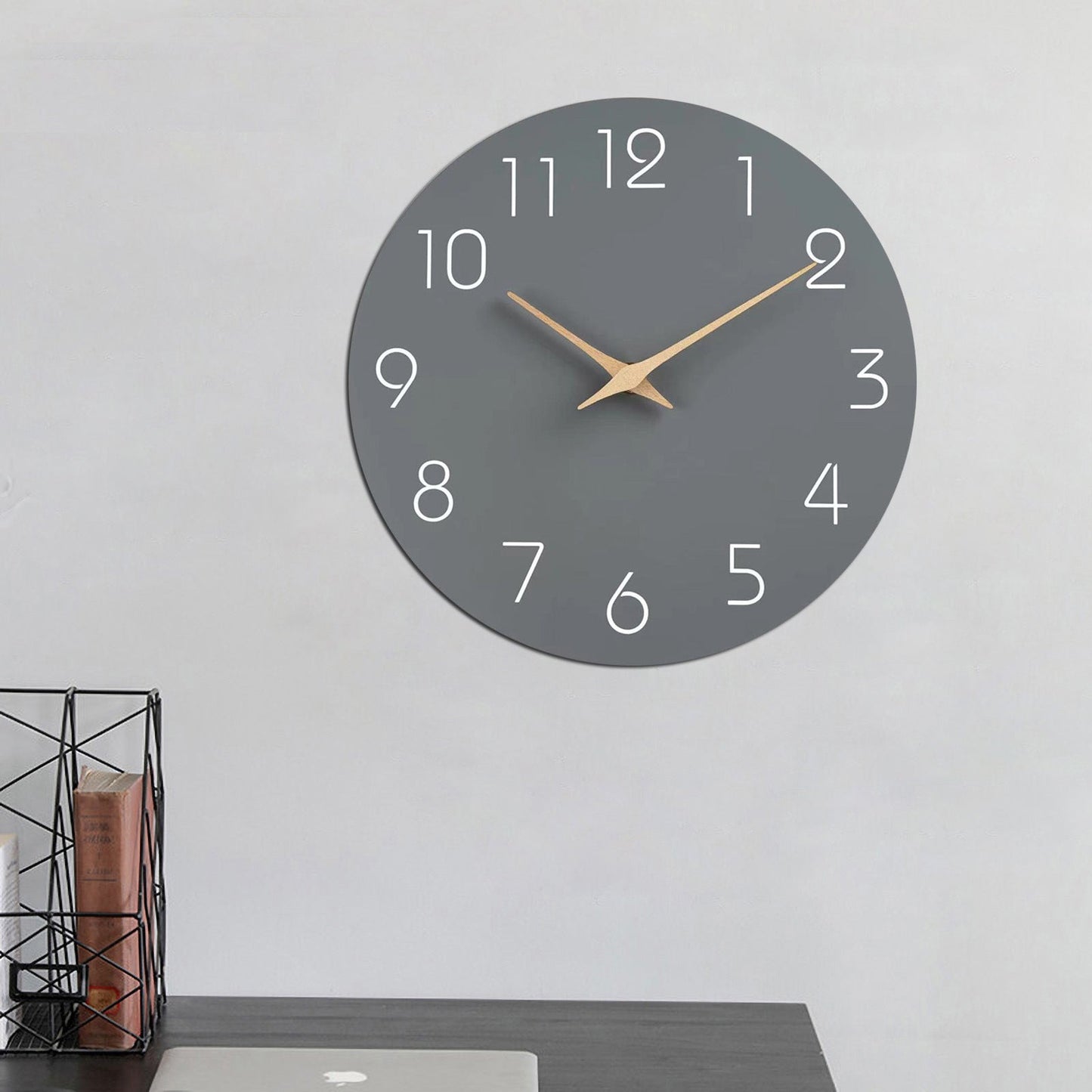 Colored Silent Wall Clock 12 Inch Modern Design