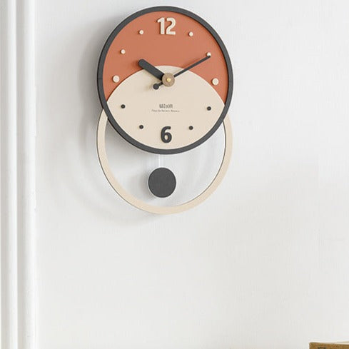 Nordic Minimalist Silent Wall Clock in Walnut and Acrylic