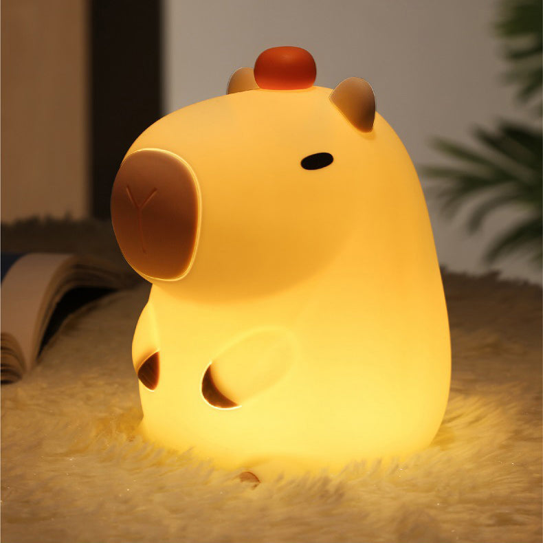 Adorable Capybara Night Light with Touch Control and Timer