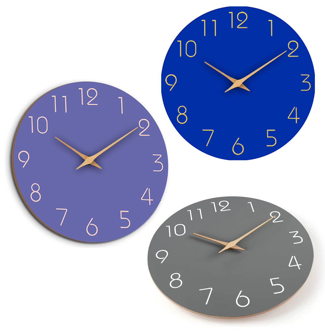 Colored Silent Wall Clock 12 Inch Modern Design
