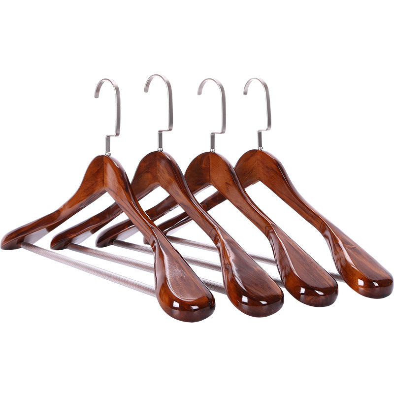 Luxury Wooden Hangers with Curved Design and Metal Accents