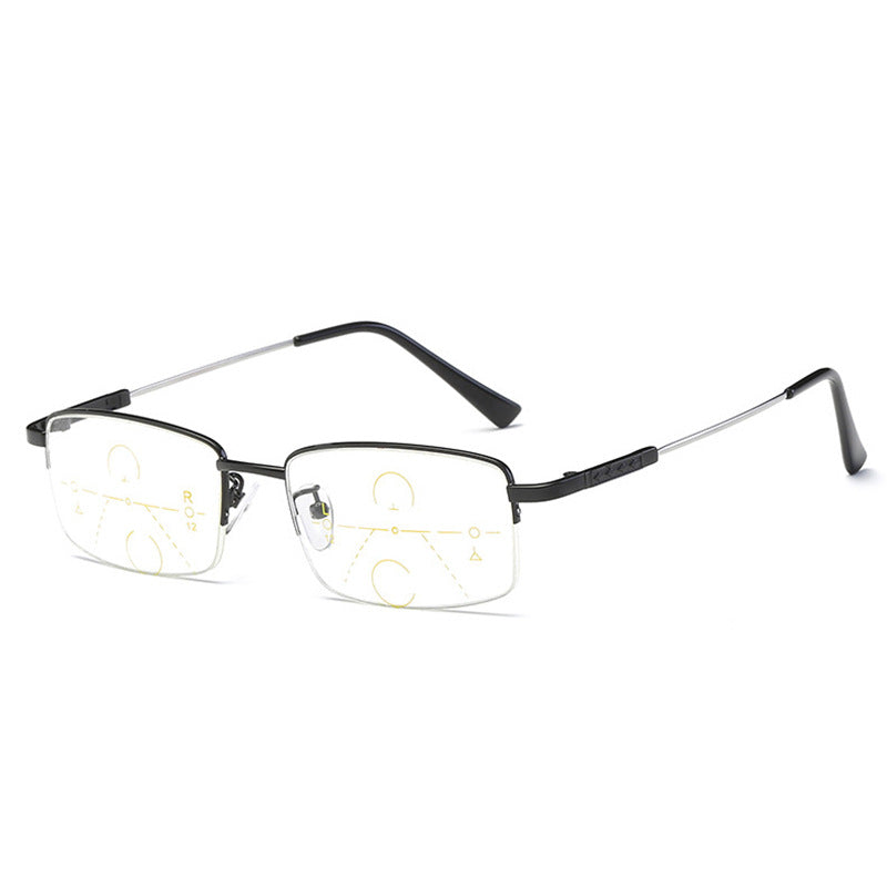 Lightweight Titanium Progressive Reading Glasses with Photochromic Blue Light Protection