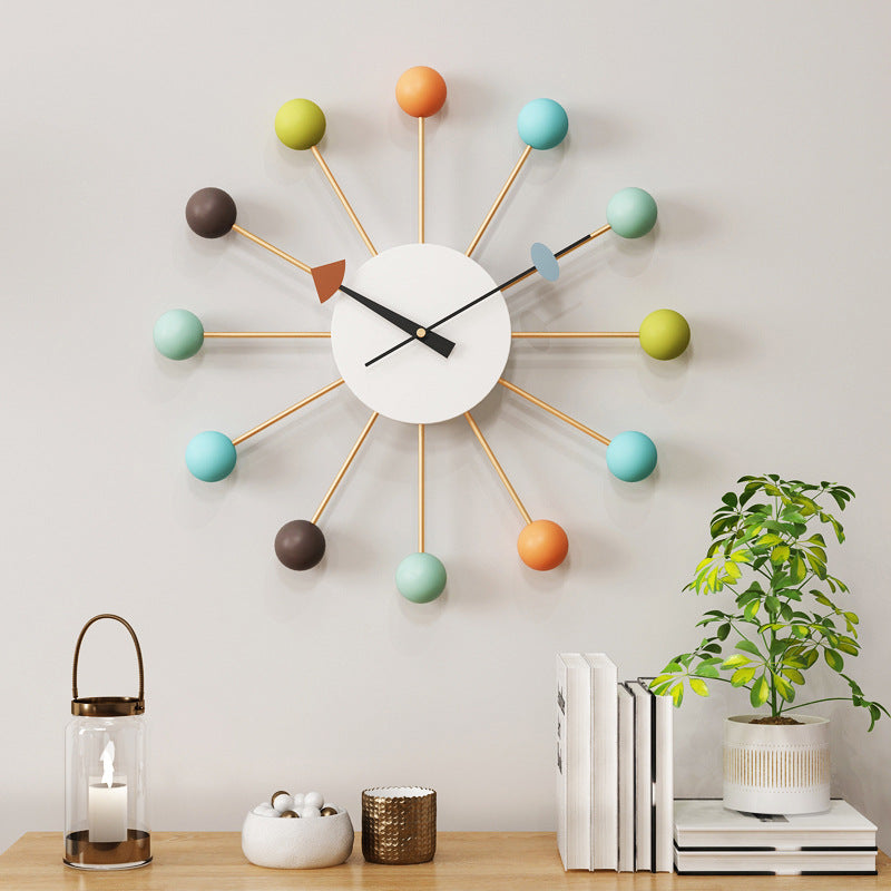 Large Silent Wall Clock - 21 Inch Decorative Iron Design