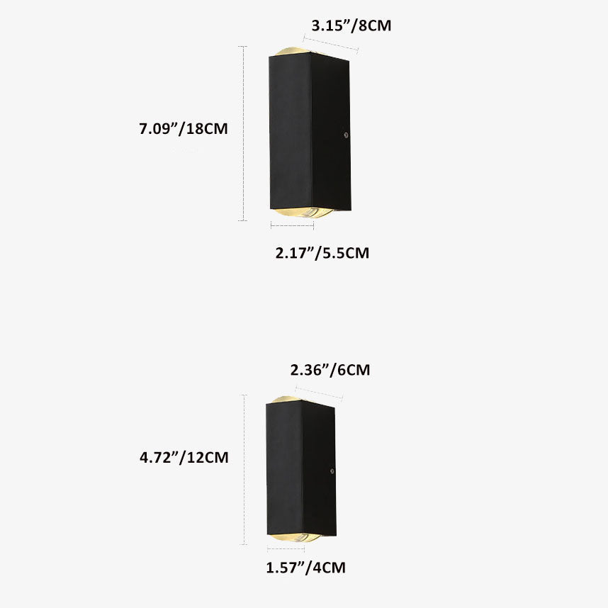Modern Waterproof LED Outdoor Wall Sconce with Adjustable Base