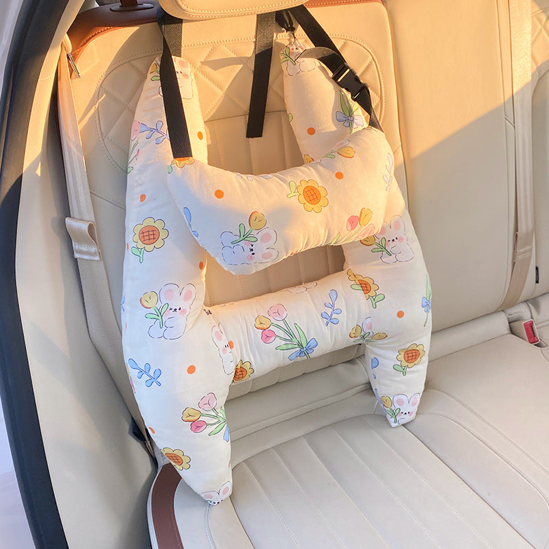 Children's Travel Pillow with Neck Support – Soft Cotton Blend, Fun Designs