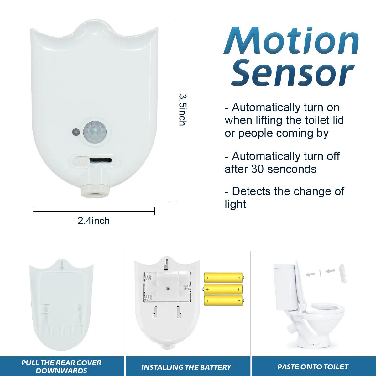 LED Motion Sensor Toilet Night Light with Creative Color Projection
