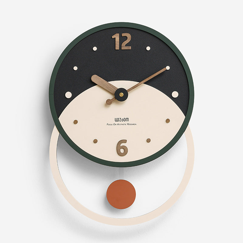 Nordic Minimalist Silent Wall Clock in Walnut and Acrylic