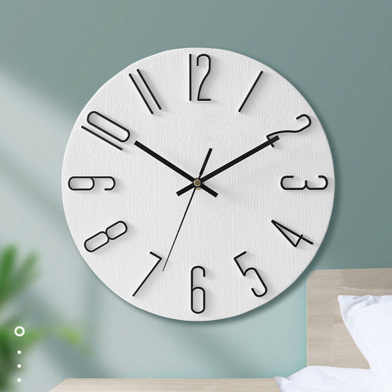 Minimalist MDF Wall Clock with Metal Hands