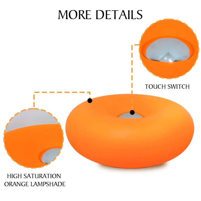 Donut-Shaped Touch-Control Bedside Lamp in Cream