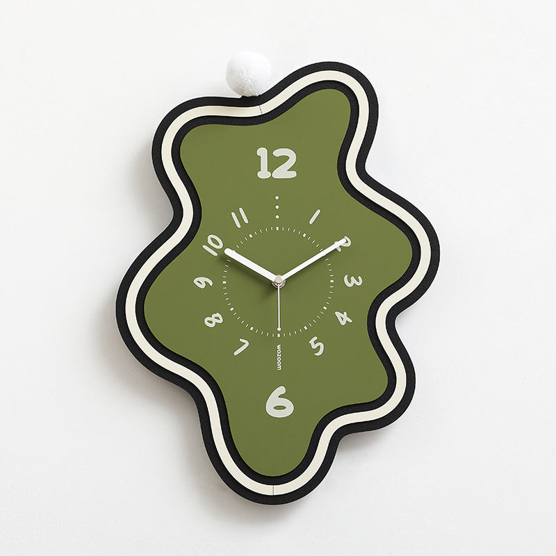 Asymmetrical Silent Wall Clock in Solid Walnut Wood