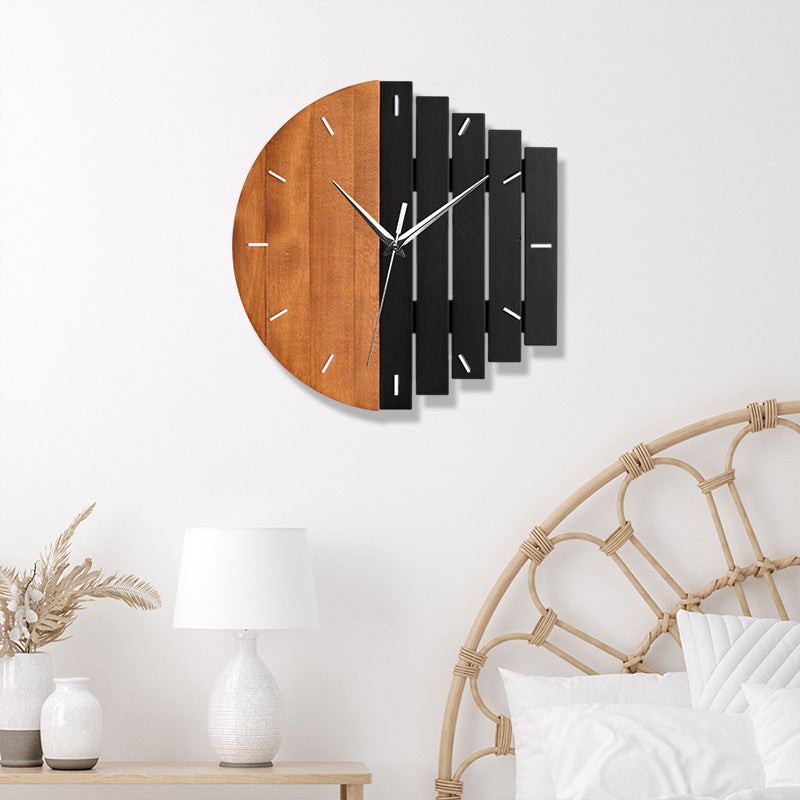 Wooden Analog Silent Wall Clock with Modern Design