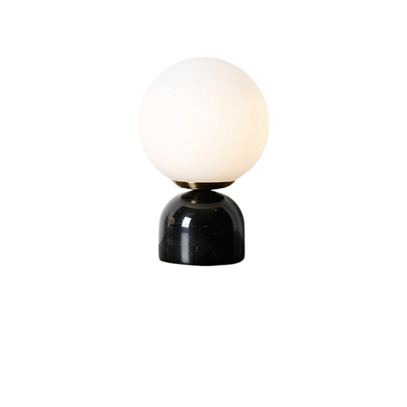 Marble Table Lamp with Glass Shade – Scandinavian Minimalist Design