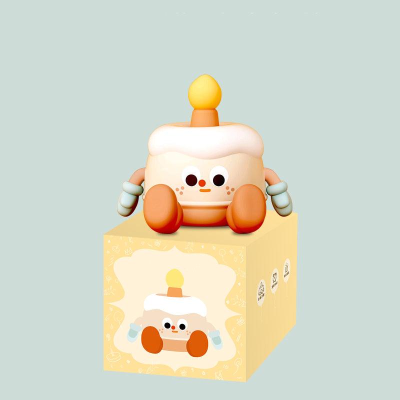 Birthday Cake Night Light with Soft Glow Candle