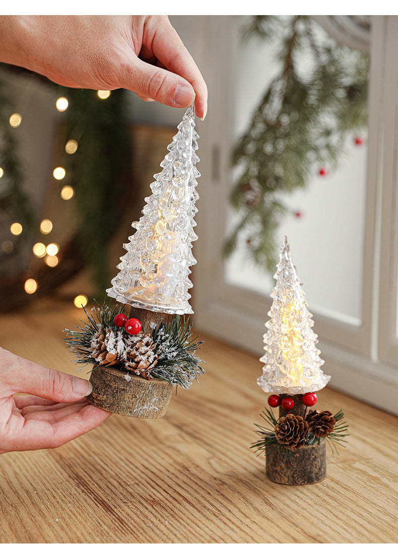 LED Christmas Lantern Table Lamp with Holiday Scene