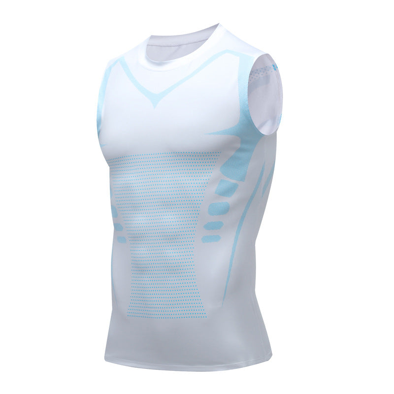 Ionic Body Shaping Fitness Vest for Posture and Sweat