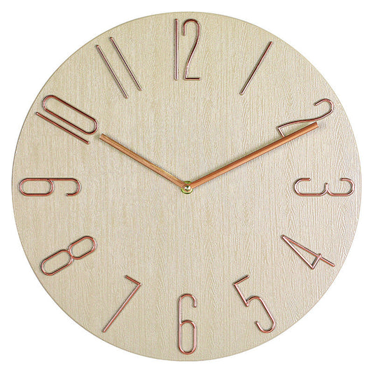 Minimalist MDF Wall Clock with Metal Hands