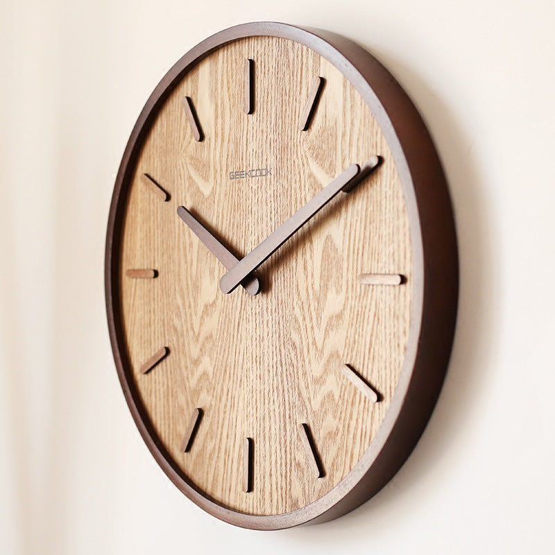 Minimalist Silent Wooden Wall Clock 12 Inch