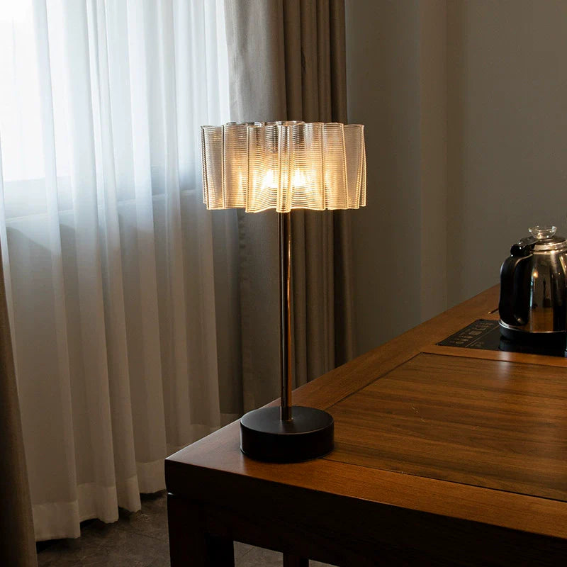 Rechargeable Pleated Aluminum Table Lamp