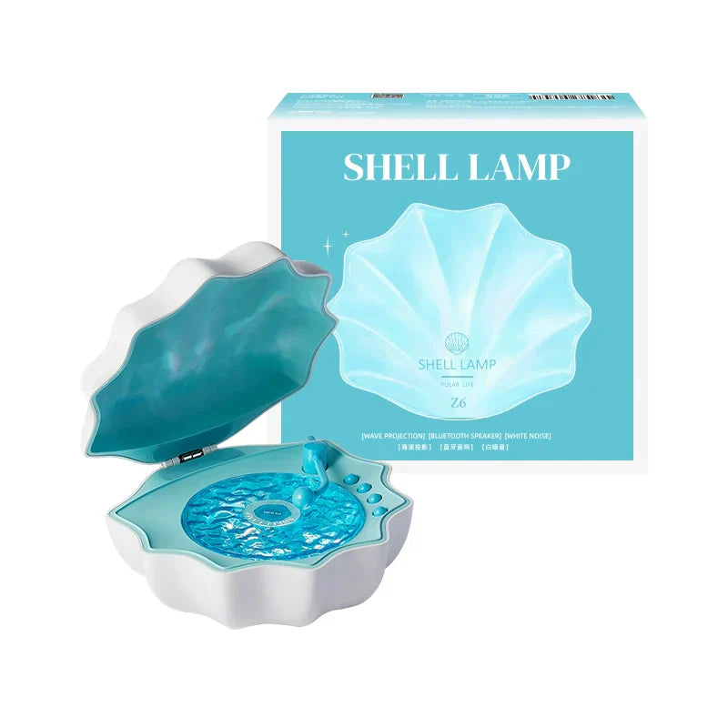 Shell Lamp Bluetooth Turntable with LED Night Light and RGB Color Modes