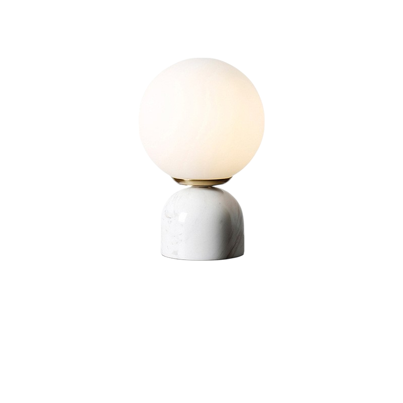 Marble Table Lamp with Glass Shade – Scandinavian Minimalist Design