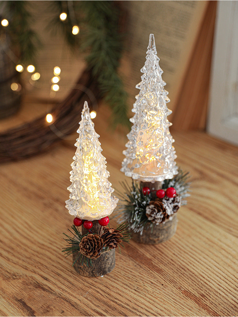 LED Christmas Lantern Table Lamp with Holiday Scene