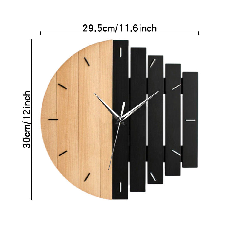 Wooden Analog Silent Wall Clock with Modern Design