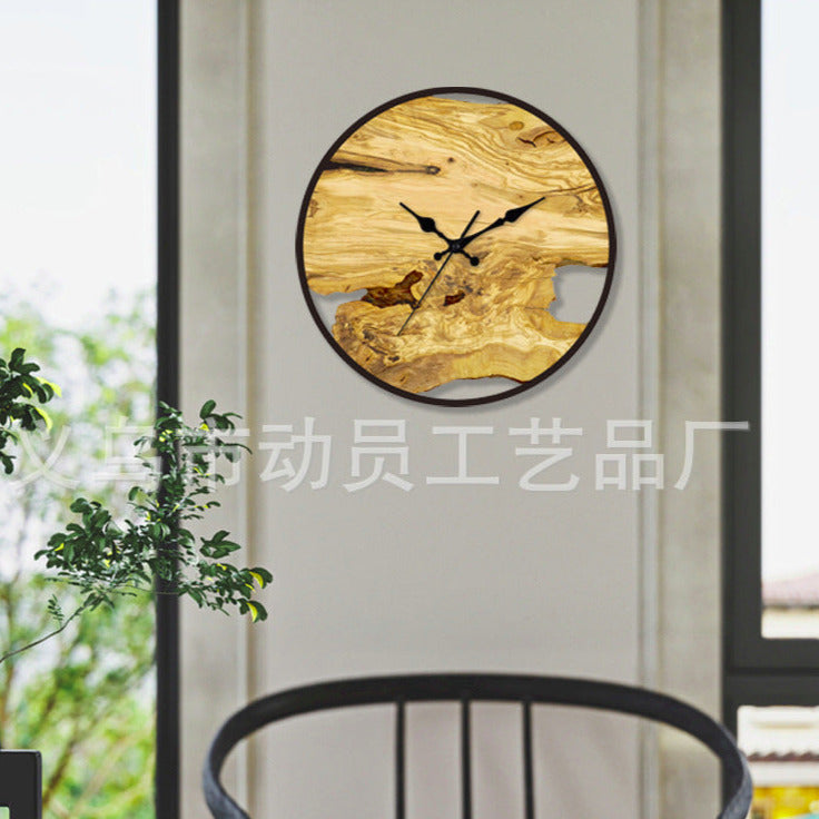 Silent Wood-Look Acrylic Wall Clock 12-Inch