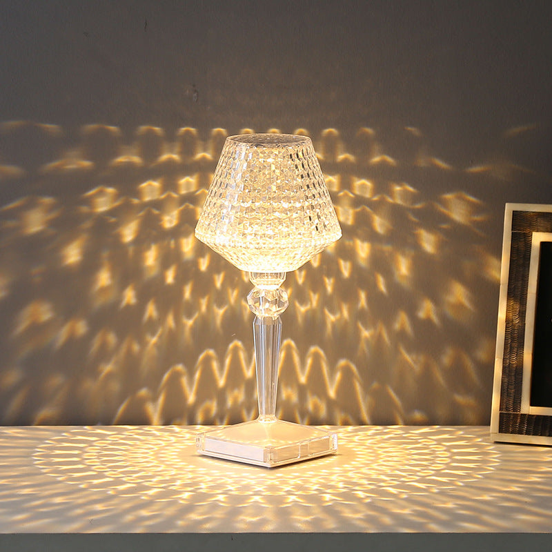 Dimmable Crystal Table Lamp with USB Charging